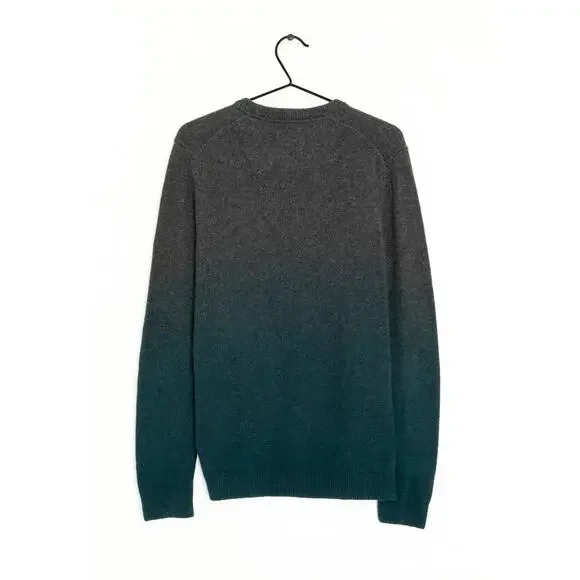 TED BAKER turquoise gray gradient cotton wool pullover sweater knit top - Picture 3 of 9